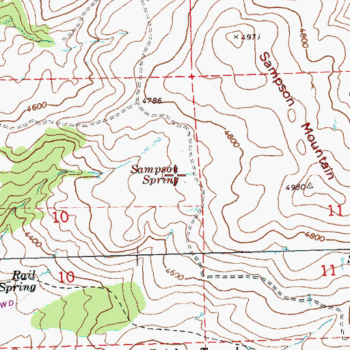 Topographic Map of Sampson Spring, OR