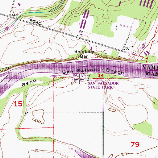 Topographic Map of San Salvador Beach, OR