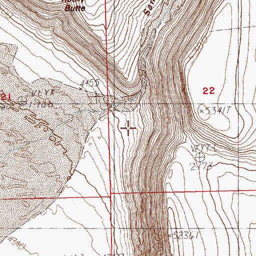 Topographic Map of Sand Canyon, OR