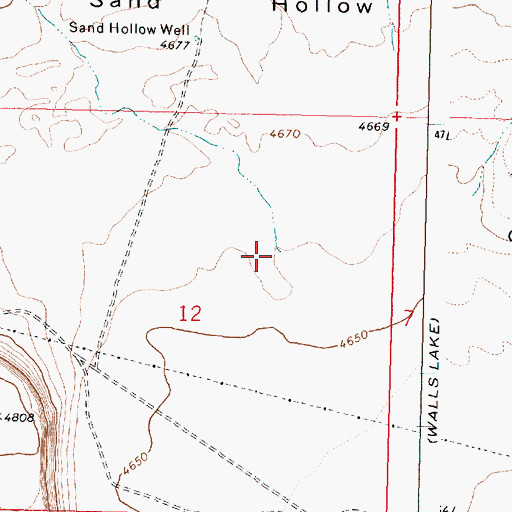Topographic Map of Sand Hollow, OR