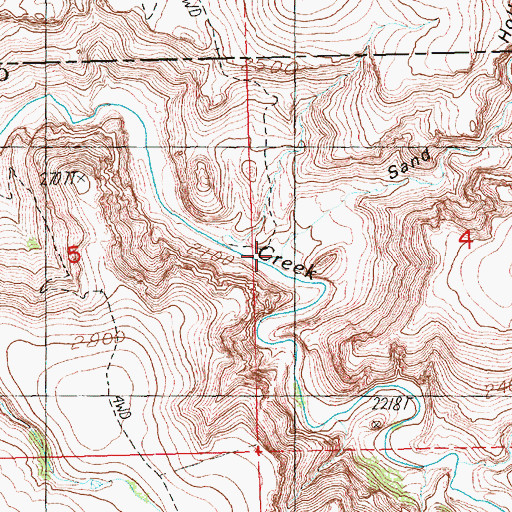 Topographic Map of Sand Hollow, OR