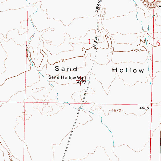 Topographic Map of Sand Hollow Well, OR