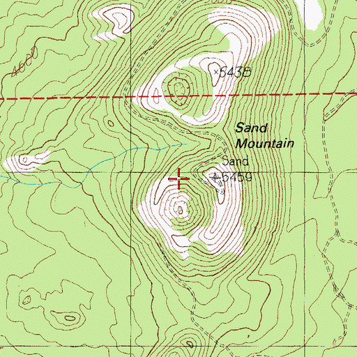 Topographic Map of Sand Mountain, OR