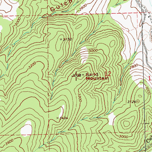 Topographic Map of Sand Mountain, OR