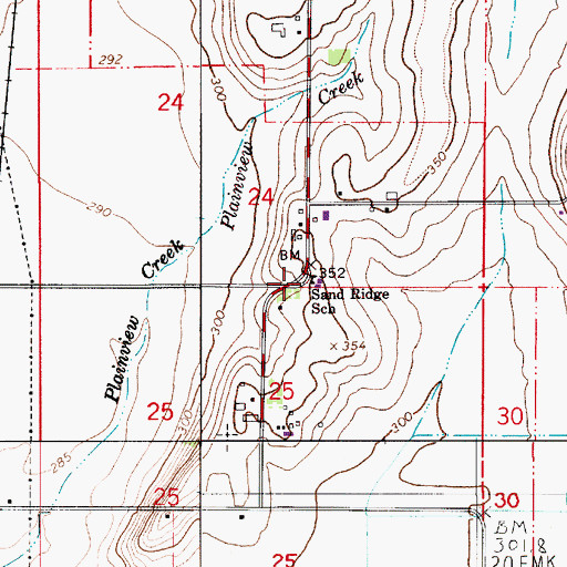 Topographic Map of Sand Ridge School (historical), OR
