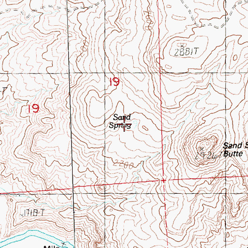 Topographic Map of Sand Spring, OR