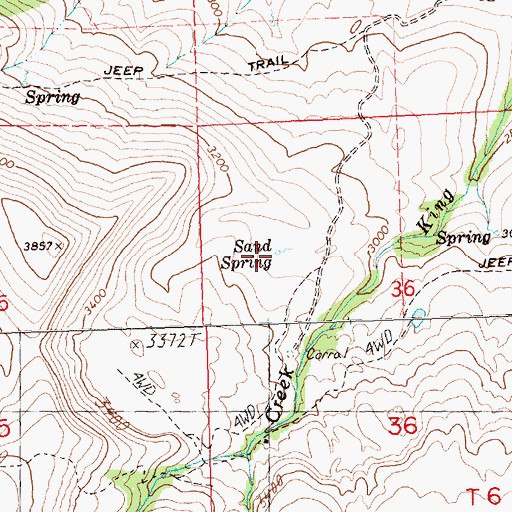 Topographic Map of Sand Spring, OR