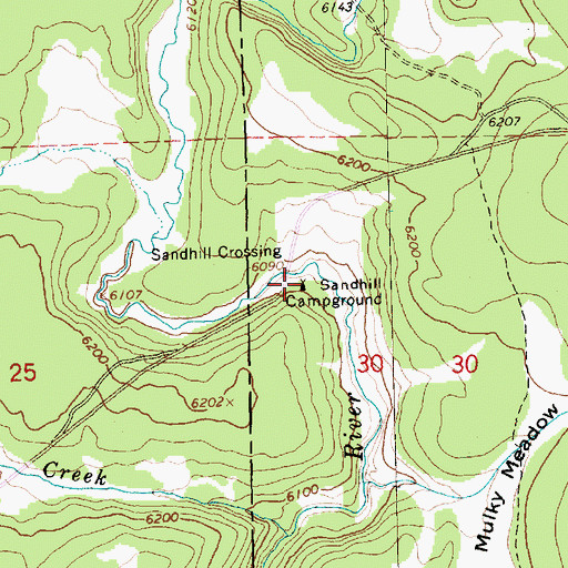 Topographic Map of Sandhill Recreation Site, OR