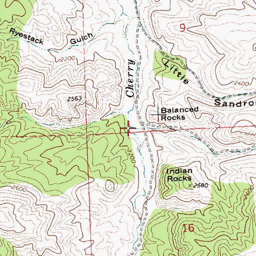 Topographic Map of Sandrock Gulch, OR