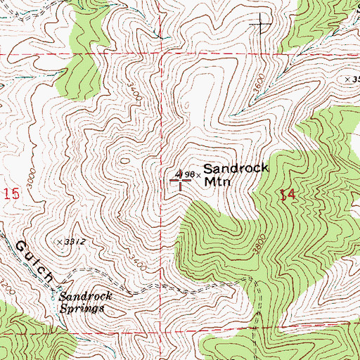 Topographic Map of Sandrock Mountain, OR