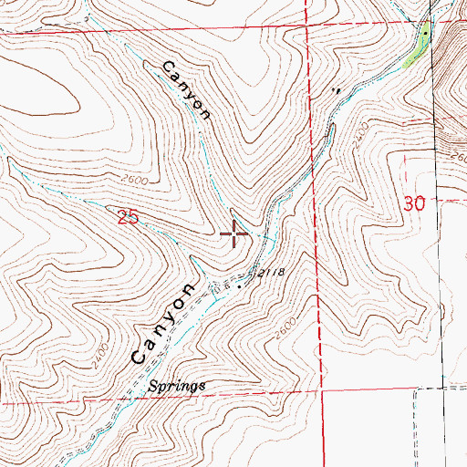 Topographic Map of Sandy Canyon, OR