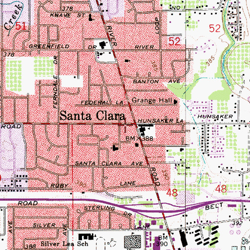 Topographic Map of Santa Clara, OR