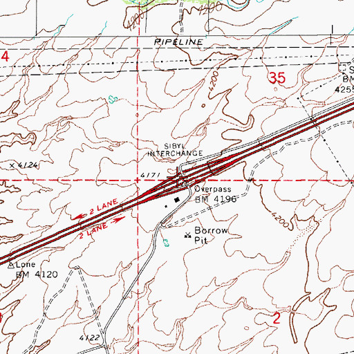 Topographic Map of Sibyl Interchange, AZ