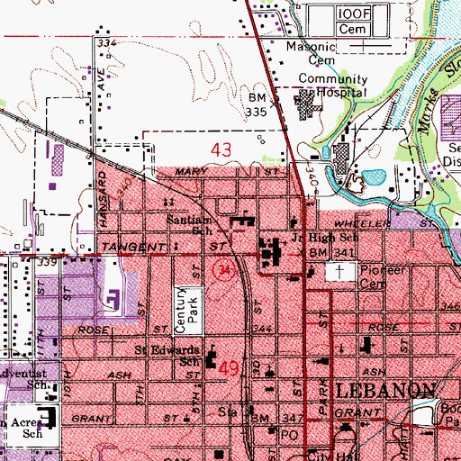 Topographic Map of Santiam School (historical), OR