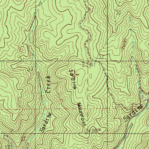 Topographic Map of Sardine Mountain, OR