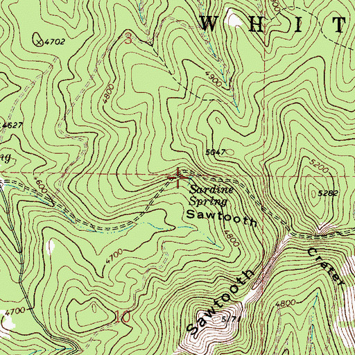 Topographic Map of Sardine Spring, OR
