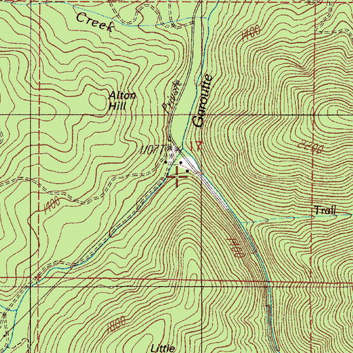 Topographic Map of Garoutte Creek, OR