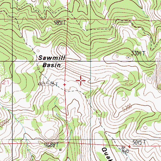 Topographic Map of Sawmill Basin, OR