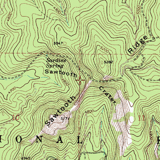 Topographic Map of Sawtooth Crater, OR