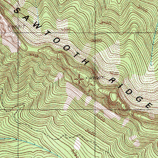 Topographic Map of Sawtooth Ridge, OR