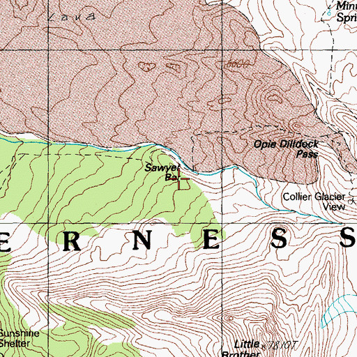 Topographic Map of Sawyer Bar, OR