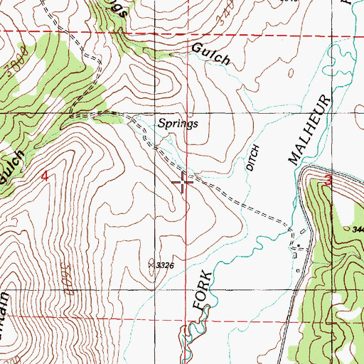 Topographic Map of Scab Gulch, OR