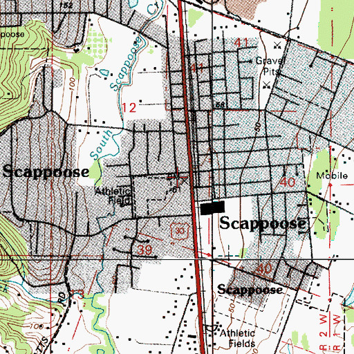 Topographic Map of Scappoose, OR