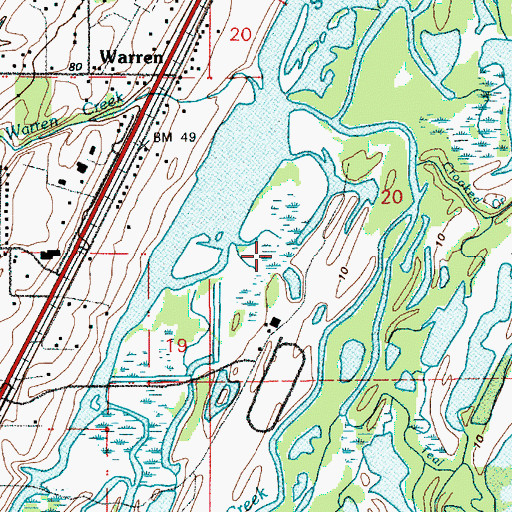 Topographic Map of Scappoose Bay, OR
