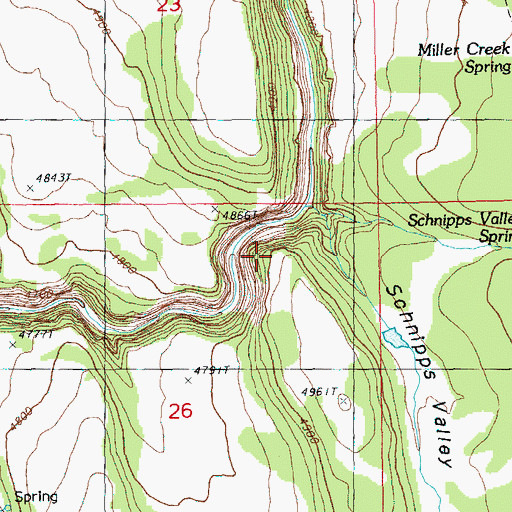 Topographic Map of Schnipps Valley, OR