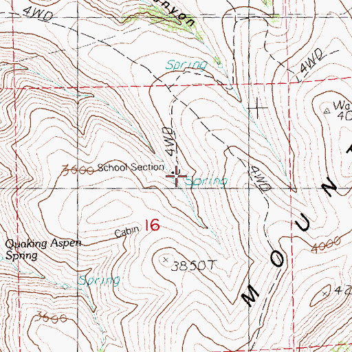 Topographic Map of School Section Cabin, OR