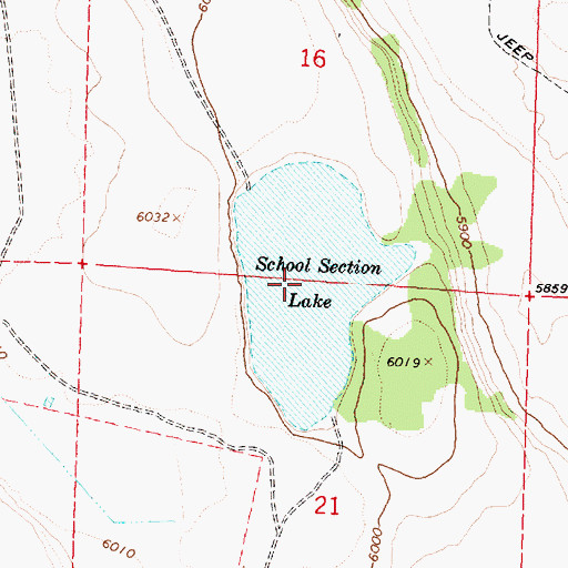 Topographic Map of School Section Lake, OR