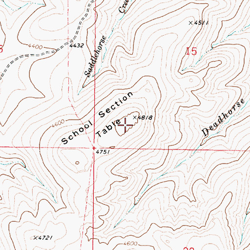 Topographic Map of School Section Table, OR