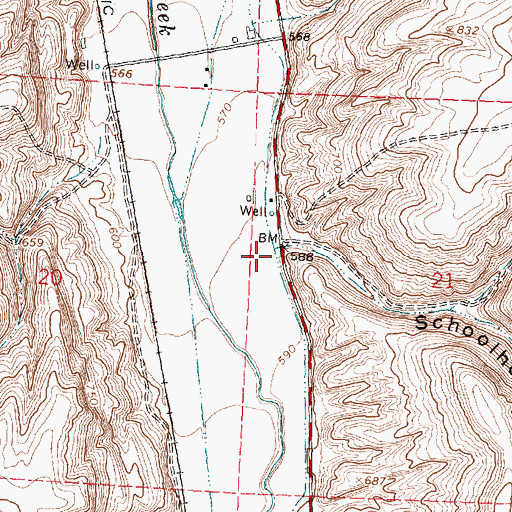 Topographic Map of Schoolhouse Canyon, OR