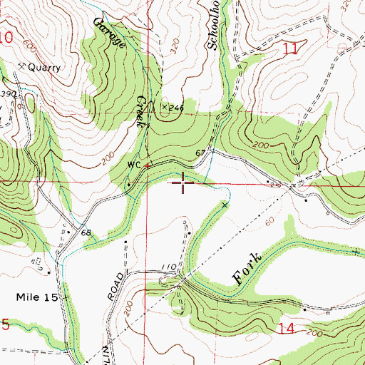 Topographic Map of Schoolhouse Creek, OR