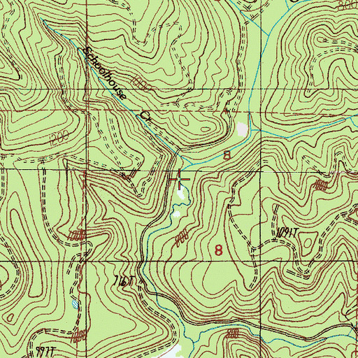 Topographic Map of Schoolhouse Creek, OR