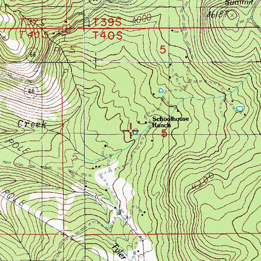 Topographic Map of Schoolhouse Ranch, OR