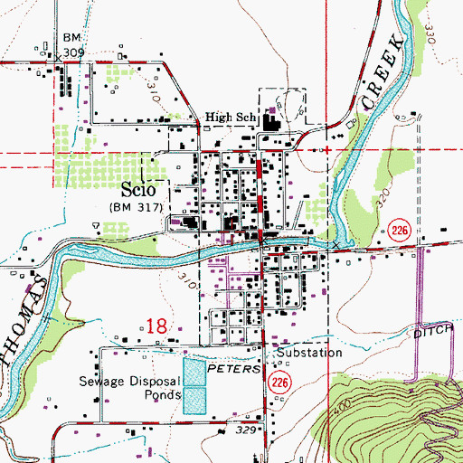 Topographic Map of Scio, OR