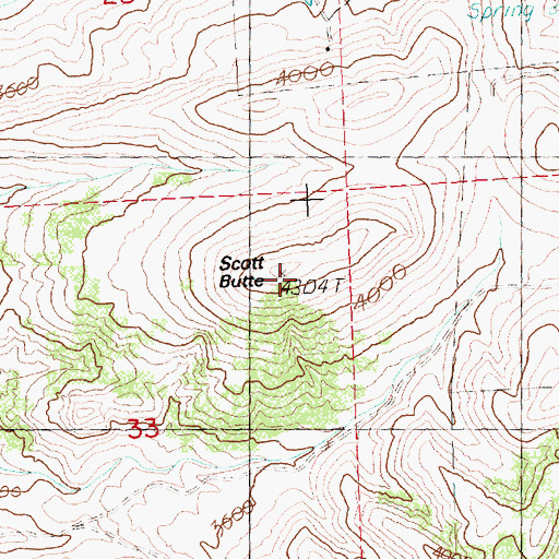 Topographic Map of Scott Butte, OR