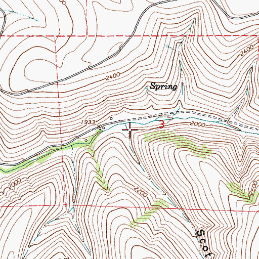 Topographic Map of Scott Canyon, OR