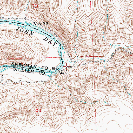 Topographic Map of Scott Canyon, OR