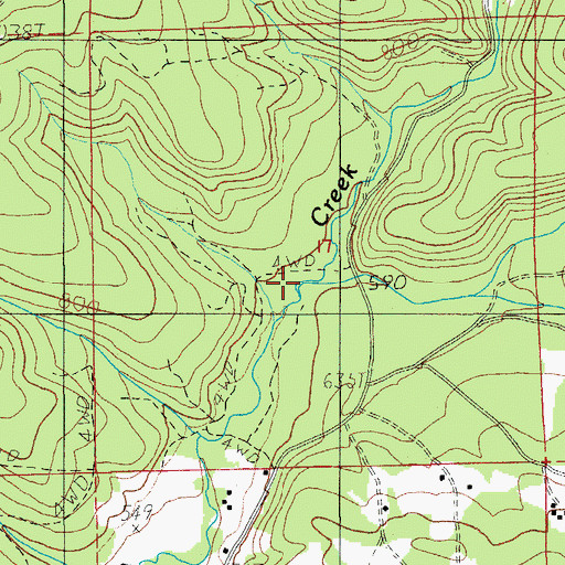 Topographic Map of Scott Creek, OR