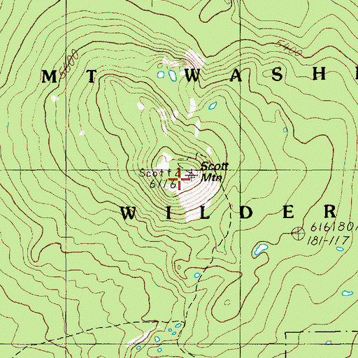 Topographic Map of Scott Mountain, OR