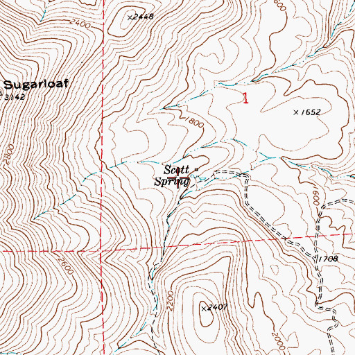 Topographic Map of Scott Spring, OR