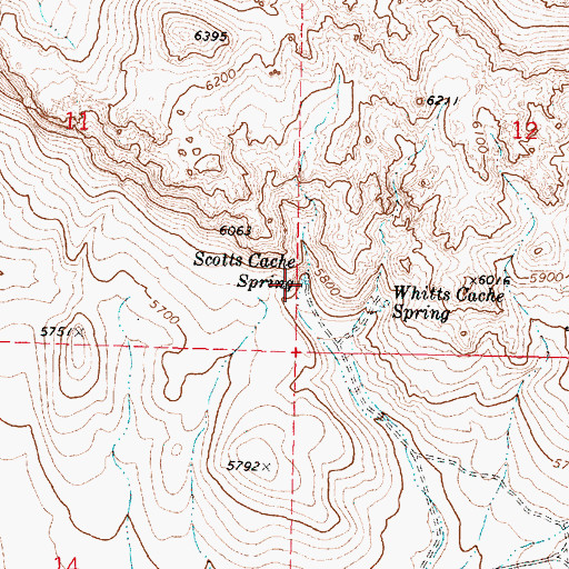 Topographic Map of Scotts Cache Spring, OR