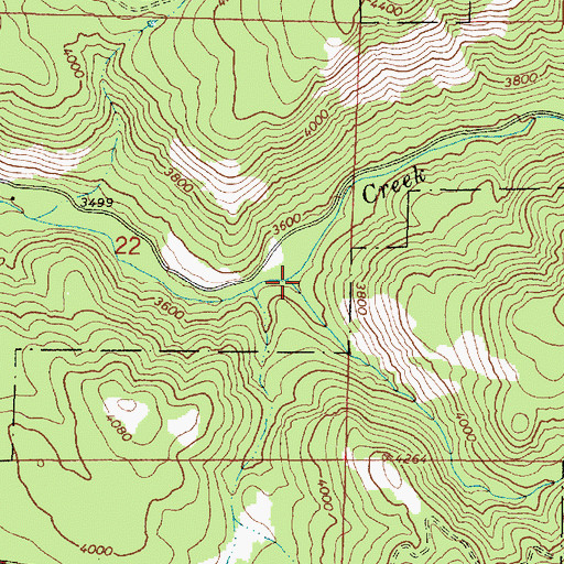 Topographic Map of Scout Creek, OR