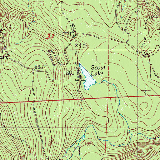 Topographic Map of Scout Lake, OR