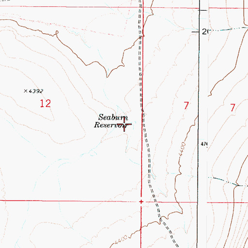 Topographic Map of Seaburn Reservoir, OR