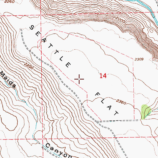 Topographic Map of Seattle Flat, OR