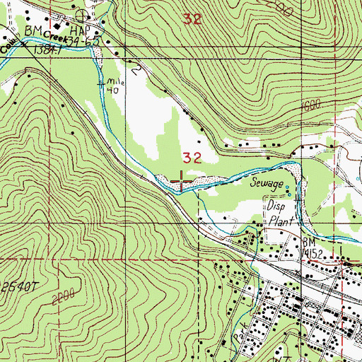 Topographic Map of Section Creek, OR