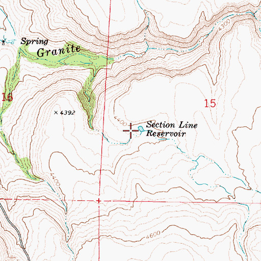 Topographic Map of Section Line Reservoir, OR